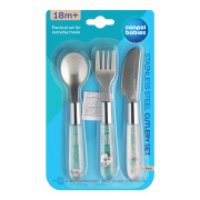 Příbor kovový Exotic Animals 3 ks modrý Canpol Babies