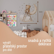 Nástěnné samolepky do dětského pokoje Teddy bear on a ladder Sipo
