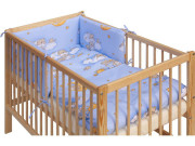 Dětská postýlka s kompletní výbavou 120 x 60 cm, mráček modrá Scarlett