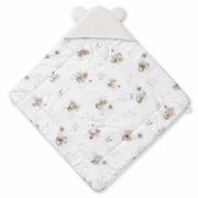 Oteplená zavinovací deka s kapucí bavlna 90 x 90 cm Baby Nellys