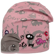 Funkční čepice dlouhá oboustranná Crazy Cats růžová RDX