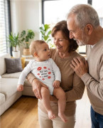 Dětské body s potiskem New Baby Byli tady babička s dědou