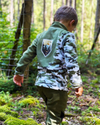 Fleecová mikina dětská Maskáč khaki Wamu
