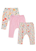 Kalhoty kojenecké 3pack, Minoti, Garden 8, růžová