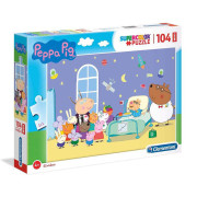Puzzle Supercolor Maxi 104 dílků Prasátko Peppa