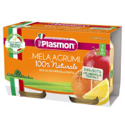 Plasmon Příkrm ovocný jablko a citrusy 2x104 g, 6 m+