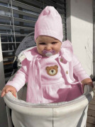 Kojenecká bavlněná čepička New Baby Luxury clothing růžová