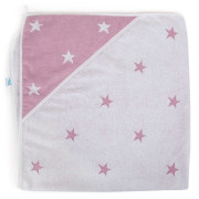 Ručník s kapucí 100x100 cm Ceba Baby Stars Pink Melange