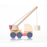 Autojeřáb s magnetem - dřevěná skládačka 14 dílů Cubika