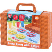 Piknikový košík se sadou nádobí plast 22 ks 