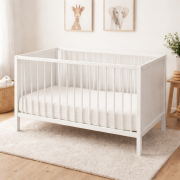 Postýlka dřevěná Mila 3 in 1 White Wood 120 x 60 cm Petite & Mars