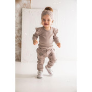 Kojenecké bavlněné tepláčky Nicol Ella béžové 