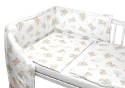 Sada do postýlky Mantinel s povlečením, 3D sada - Malý Medvídek, bílá/béžová Baby Nellys
