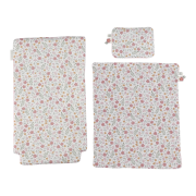 Kočárek pro panenky dřevěný s peřinkou Pink Little Dutch