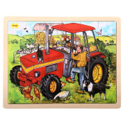Dřevěné puzzle traktor 24 dílků Bigjigs Toys