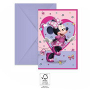 Pozvánky a obálky Minnie Disney 6 ks