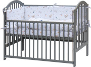 Dětská postýlka s kompletní výbavou 120 x 60 cm šedá Tura Scarlett 