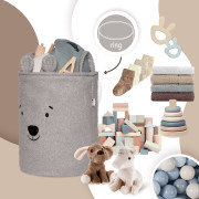 Koš na hračky Premium Bouclé se šňůrkou 43 l Sipo