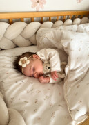 Dětské povlečení do postýlky 100 x 135 cm bavlněný satén Drobné květy Infantilo 