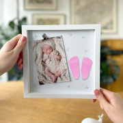 Fotorámeček pro miminko se sadou na 3D odlitky – pro holčičku Albi