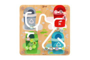 Vkládačka/edukační labyrint Město/Recyklace 2v1 dřevěný