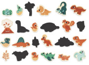 Dřevěné magnetky Dinosauři Dino 24 ks Janod
