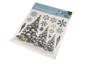 Vánoční samolepky plastické 3D na okna a dveře