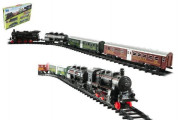 Vlak + 3 vagóny s kolejemi 24 ks se světlem a zvukem 