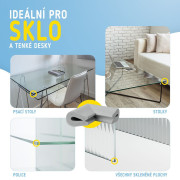 Ochrana rohů a hran skleněného nábytku šedá pěnová, sada 4 ks Sipo