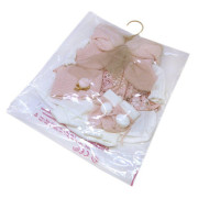 Obleček pro panenku 40 cm Llorens 5dílný bílo-růžový