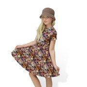 Dívčí kolové šaty Leontýna hnědá Esito