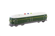Lokomotiva/Vlak plast 23 cm zelená na baterie se zvukem se světlem