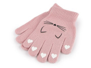 Dětské pletené rukavice kočka