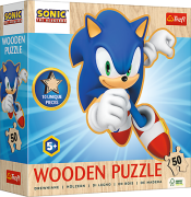 Dřevěné puzzle Sonic, 50 dílků