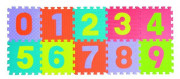 Pěnové puzzle čísla podložka 25 x 25 cm