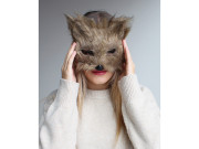 Karnevalová maska - škraboška chlupatá kočka 