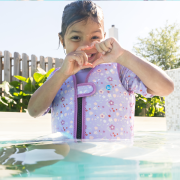 Dětská plovací vesta Go Splash s bezpečnostním páskem Lilac Spring