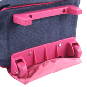 Školní batoh Cool trolley set - 3-dílná sada - modro-růžový jeans
