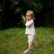 Dětské bílé kraťasy mušelín Motýlek Esito