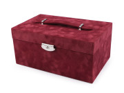 Šperkovnice 2 v 1 uzamykatelná růžová semiš