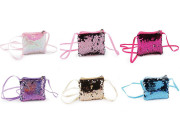 Dívčí kabelka / pouzdro na krk s flitry 11x10 cm