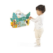 Dřevěná motorická deska s aktivitami Krokodýl Tropik Janod 