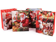 Vánoční dárková taška s glitry 32 x 26 x 10 cm Santa 8