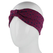 Bavlněná čelenka Srdíčka tmavě růžová RDX