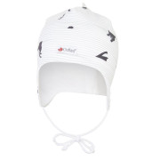 Čepice podšitá zavazovací BIO Outlast® - bílá-černá kočka/bílá