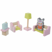 Dřevěný nábytek pro panenky - Obývací pokoj
