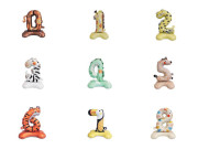 Narozeninové nafukovací číslice stojící zvířátka