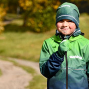 Dětské softshellové rukavice Mozaika - zelená Wamu