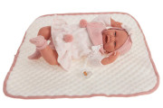 CARLA 3304 Antonio Juan- realistická panenka miminko s látkovým tělem - 40 cm