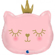 Fóliový balónek Kočičí princezna hlava 30"/66 cm